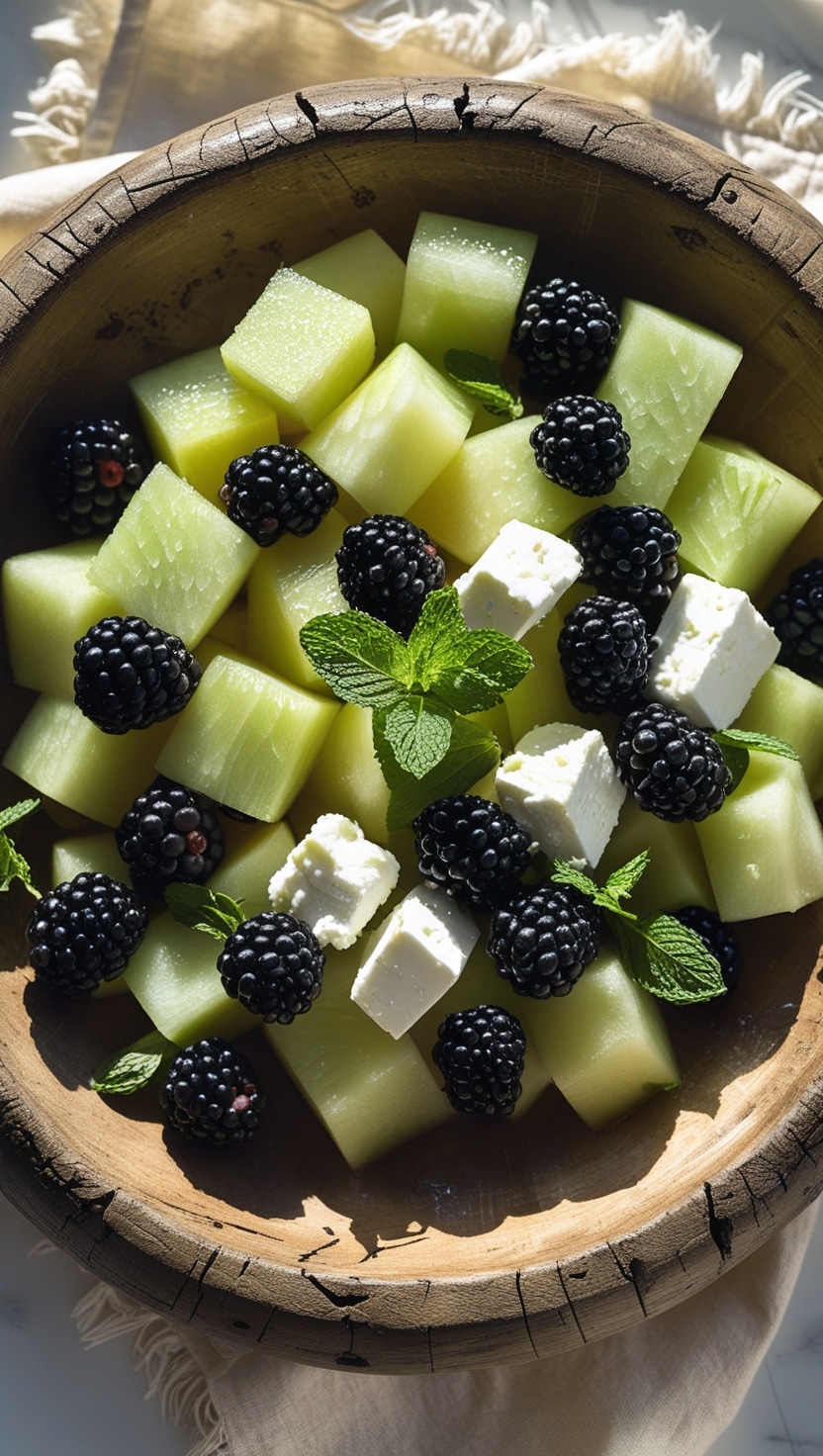 Honeydew Melon, Blackberry, and Feta