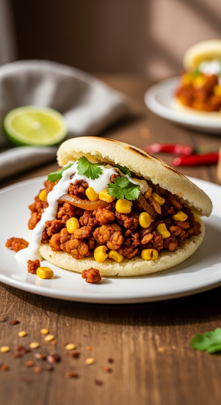 Vegan Arepas with Chorizo-Spiced Tempeh and Corn: A Flavor-Packed Twist on a Venezuelan Classic