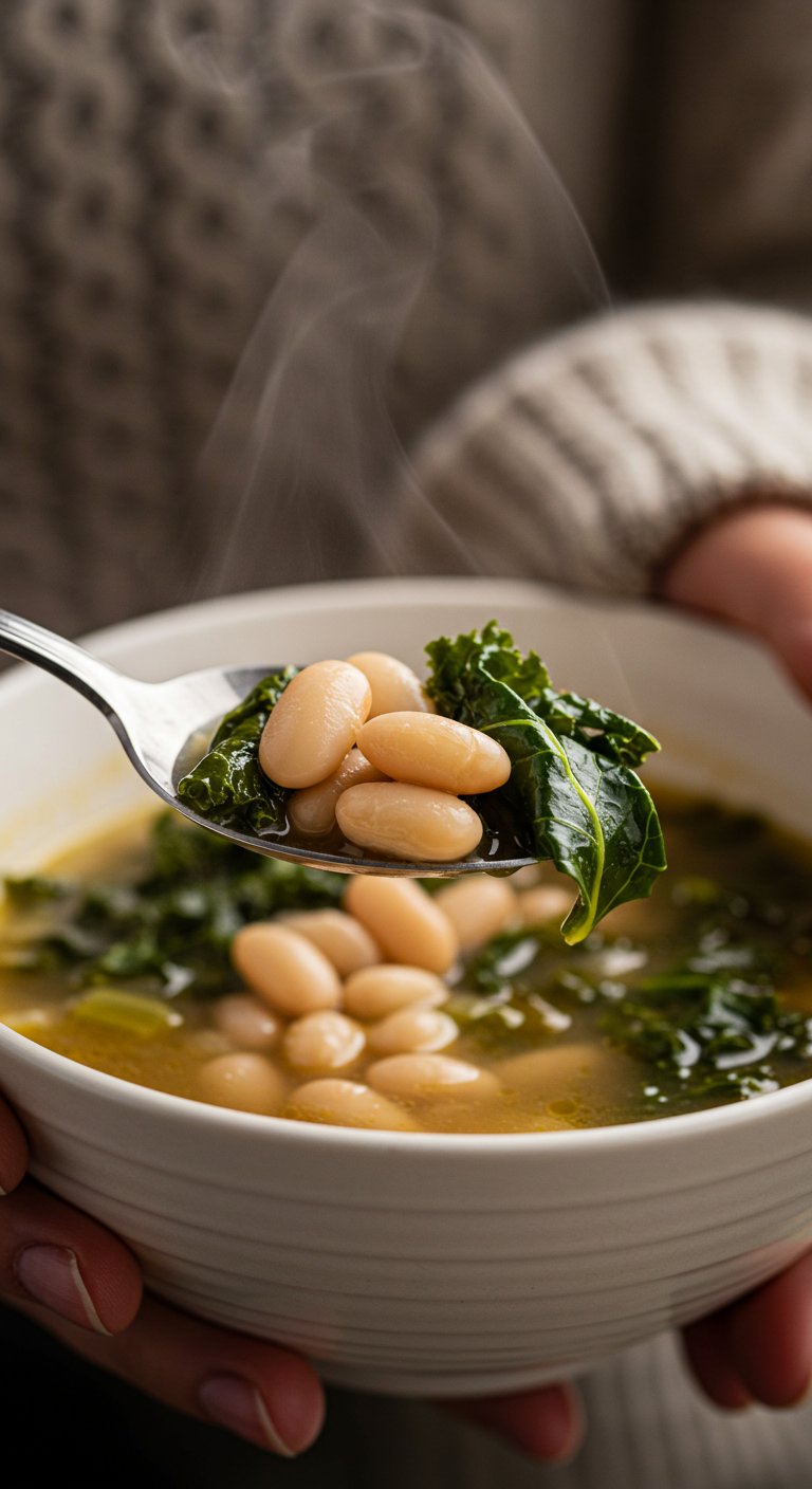 Cozy & Nourishing White Bean & Kale Soup