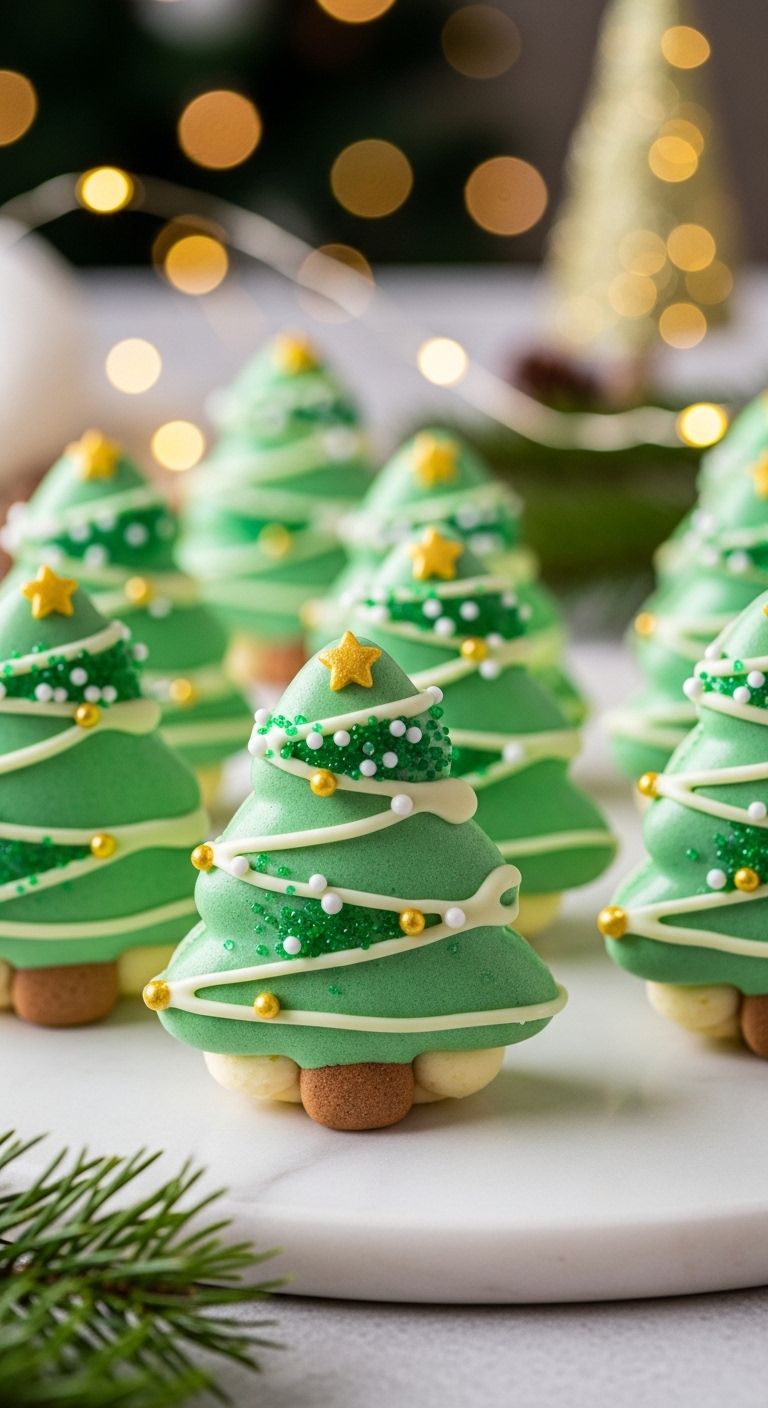 Christmas Tree Cake Macarons